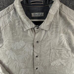 Tommy Bahama Canyon Beach Flannel Shirt Button Up Gray Floral 2XLB Big Men